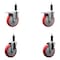 Service Caster 5'' Red Poly Swivel 1'' Expanding Stem Caster Set 2 Total Lock Brakes, 4PK SCC-EXTTL20S514-PPUB-RED-2-S-2-1 - alternate 1